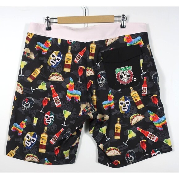 Dixxon Swim Trunks Board Shorts Fiesta Tequila Cocktails Luchador Men's 38 - Picture 6 of 7